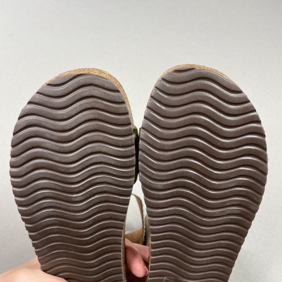 NEW Sundance Sandals Womens 7.5 green suede leather brown cork boho hippie - Picture 7 of 12